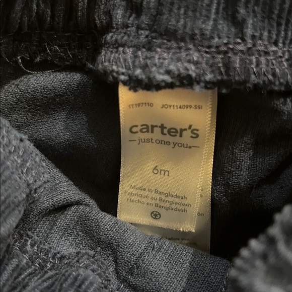 Carter's Navy Corduroy Jogger Pants with White Drawstring - Picture 2 of 3